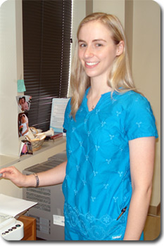 Rachel Schwartz standing at copy machine