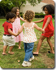 children playing ring-around-the-rosy